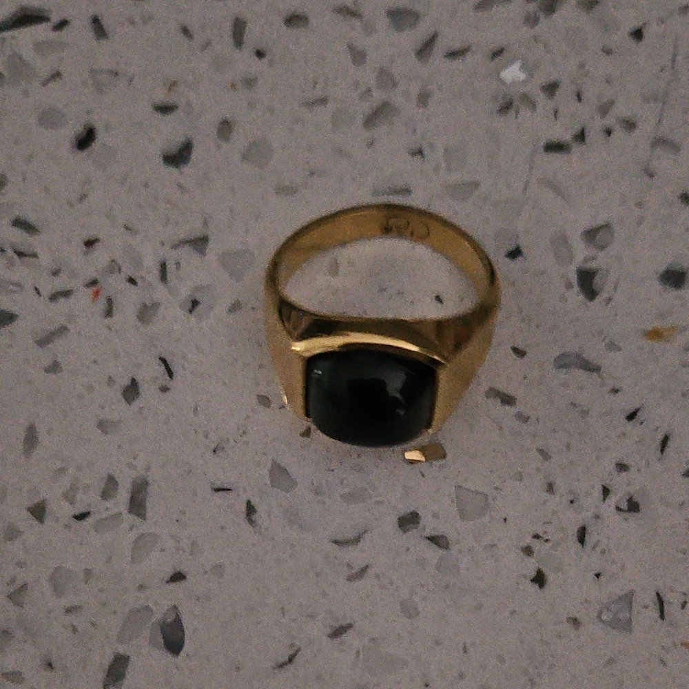 Gold Ring with Black Stone